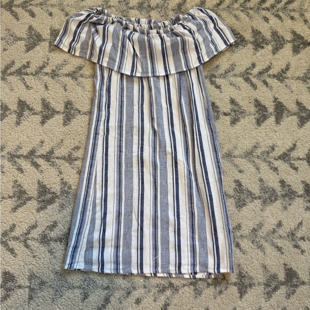Japna Blue and White Striped Midi Dress